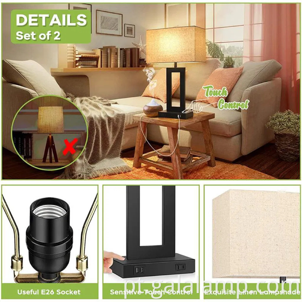 Lâmpada de mesa led de led de elegância para elegância moderna